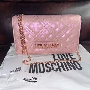 Love Moschino Pink Quilted Crossbody Bag